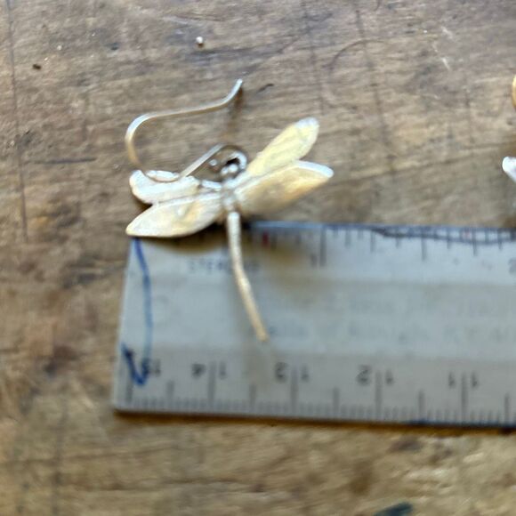 Sterling Silver Dragonfly Earrings, Handmade, NEW, 1.75” - Picture 5 of 7